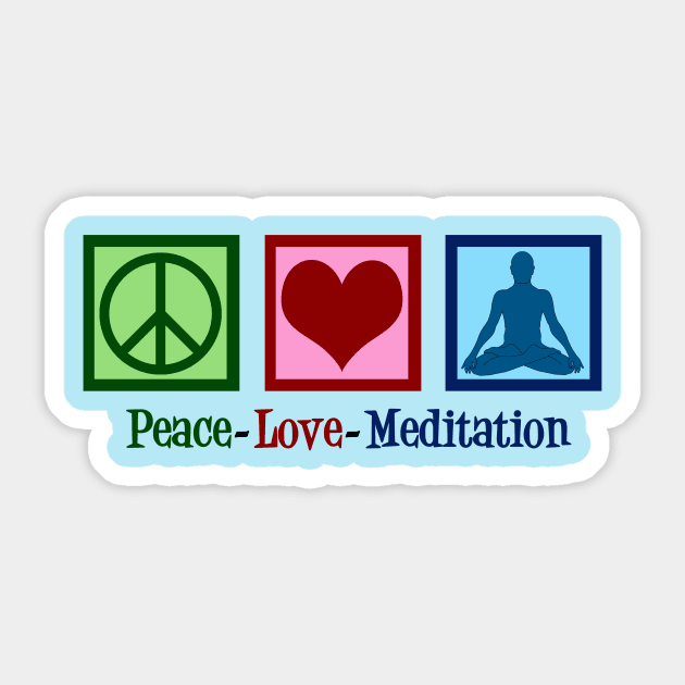 Peace Love Meditation Sticker by epiclovedesigns